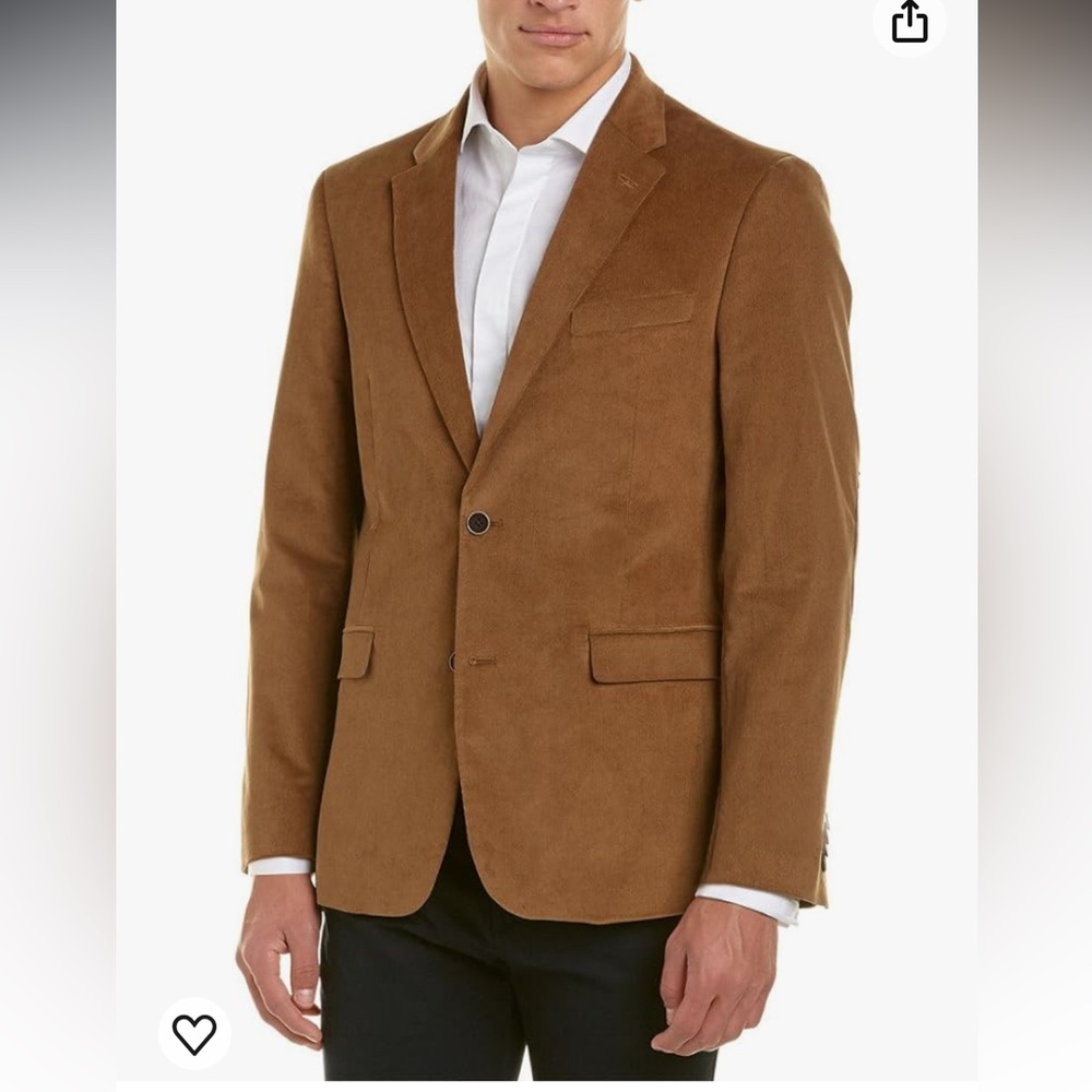 Tommy Hilfiger TH Flex Modern Fit Fine Wale Corduroy Jacket in Brown 38 R $295